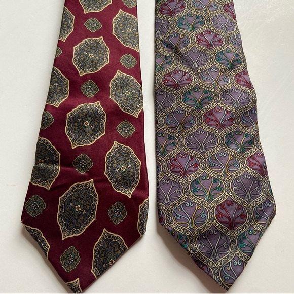 Vintage Christian Dior Monsieur Neck Tie Geometric Design Silk Designer Men's - Picture 2 of 11